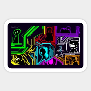 Neon Lines of NaNite Sticker